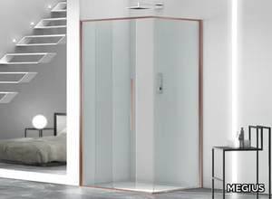 ZEN - Corner glass shower cabin with sliding door _ MEGIUS