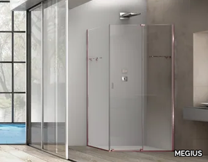 ILLUSION - Rectangular glass shower cabin with sliding door _ MEGIUS