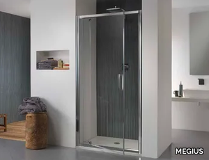 MORELIVE® - Niche glass shower cabin with tray _ MEGIUS