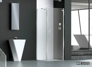 PRISMA 1.0 - Corner glass shower cabin with hinged door _ MEGIUS