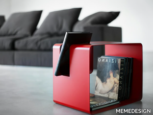 LIBRIS - Metal coffee table with integrated magazine rack _ MEMEDESIGN