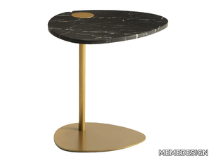 HUG - Triangular marble and steel side table _ MEMEDESIGN