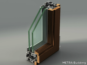 AELLE 100 STH - Aluminium and wood casement window _ METRA Building