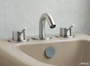 CORSIVO 11890 - 3 hole countertop stainless steel bidet mixer _ MINA