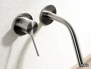 CORSIVO 11416 - Wall-mounted stainless steel washbasin mixer _ MINA