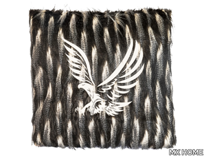 FM1 - Hand embroidered fake fur cushion _ MX HOME