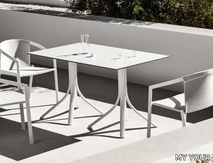 PUSH - Rectangular aluminium garden table with HPL top _ MY YOUR