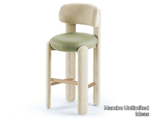 CHOUX - Upholstered high fabric stool with footrest _ Mambo Unlimited Ideas