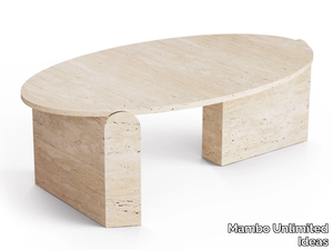 JEAN - Low oval travertine coffee table _ Mambo Unlimited Ideas