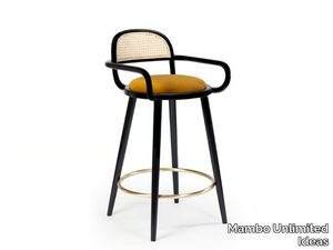 LUC - High wooden stool with integrated cushion _ Mambo Unlimited Ideas