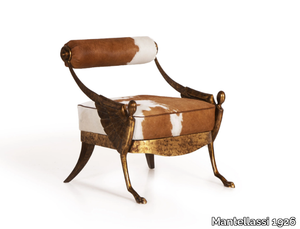 OVER - Leather and bronze easy chair _ Mantellassi 1926