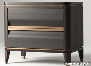 ERCOLINO - Rectangular eucalyptus bedside table with drawers _ Mantellassi 1926