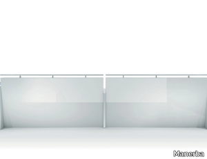 BEAUTY TOUCH - Reception desk in glossy white lacquered wood and glass _ Manerba