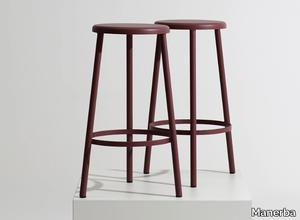 LOOP - Metal office stool with footrest _ Manerba