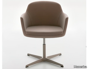 VOGUE - Swivel leather office chair with armrests _ Manerba