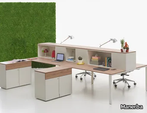 YOU-ECO - Multiple office desk with shelves _ Manerba