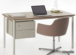 EASY - Rectangular wooden workstation desk with drawers _ Manerba