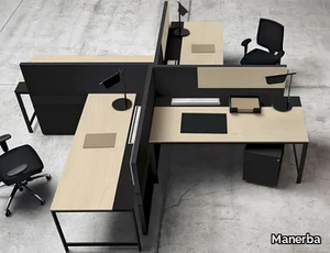 K-WORD - Sectional office desk with desk screens _ Manerba