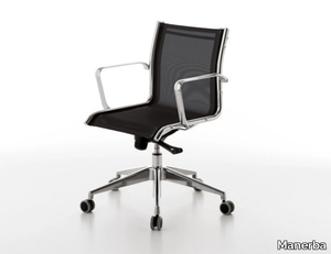 NET - Swivel mesh office chair with castors _ Manerba