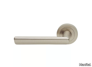 STELLA - Brass door handle on rose with lock _ Manital