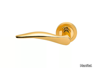 DALÌ - Brass door handle on rose with lock _ Manital