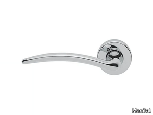 FRANCY - Brass door handle with lock on rose _ Manital