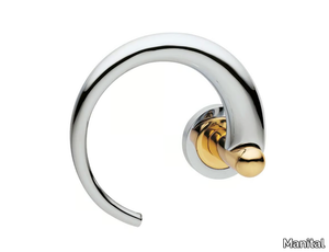 NAUTILUS - Brass door handle with lock on rose _ Manital