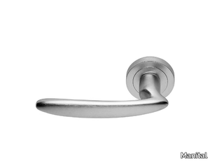 NIRVANA - Brass door handle on rose with lock _ Manital