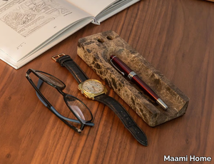 HALF PIPE EMPERADOR - Dark Emperador marble pen holder _ Maami Home