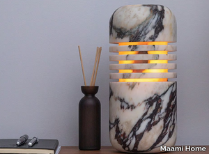 LUMI S CALACATTA VIOLA - Calacatta Viola marble table lamp _ Maami Home