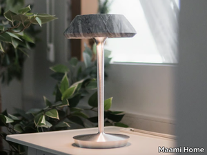 mini FIORE GREY - Rechargeable marble table lamp _ Maami Home