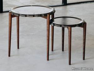 CLOCK GREY KENDZO - Low round marble coffee table _ Maami Home