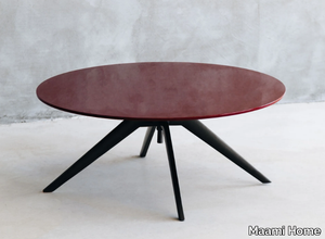 DIAMERISMA BLOOD GRAPE - Low round wooden coffee table _ Maami Home