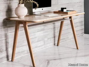 DRAFT DESK KUNIS BRESCIA - Rectangular desk in wood and marble _ Maami Home