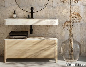 KATA NOI - Rectangular marble washbasin with drawers _ Maami Home