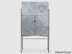 RICH NUVOLATO - Sideboard in marble and wood with hinged doors _ Maami Home