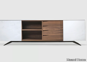 TRIGONO ESTREMOZ - Sideboard in marble and wood with drawer _ Maami Home
