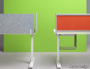 Sound absorbing office screen - Sound absorbing recycled fabric desktop partition _ Made Design