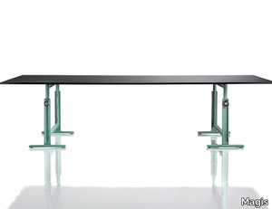 BRUT - Height-adjustable rectangular cast iron table _ Magis