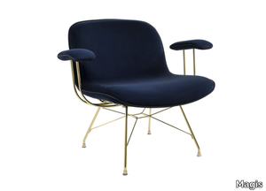 TROY - Upholstered velvet low chair with armrests _ Magis