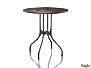 MILÀ - Round Nero Marquina marble table _ Magis