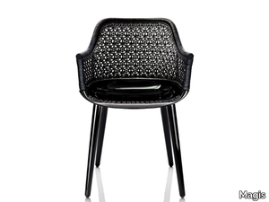 CYBORG ELEGANT - Woven wicker chair with armrests _ Magis