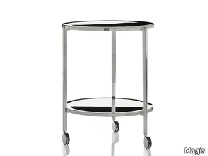 TAMBOUR - Low aluminium coffee table with castors _ Magis