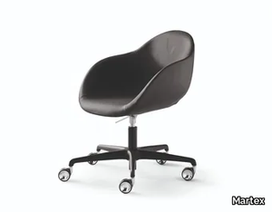 TAARA - Height-adjustable leather office chair with armrests _ Martex