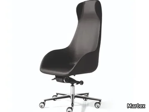 TAARA - Height-adjustable leather executive chair with castors _ Martex