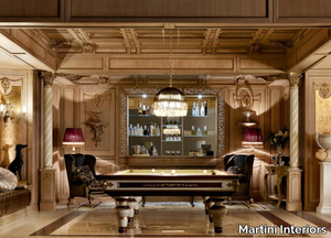 MONTECARLO - Oak boiserie with integrated lighting _ Martini Interiors