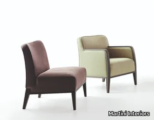 Natalie - Leather armchair with armrests _ Martini Interiors