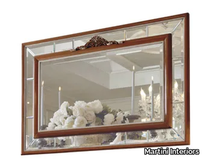 EMOZIONI - Rectangular framed wall-mounted cherry wood mirror _ Martini Interiors