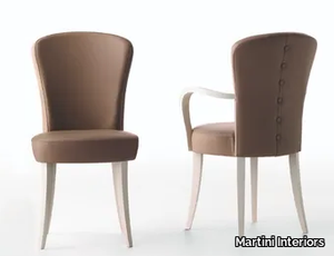 Olivia - Leather chair with armrests _ Martini Interiors