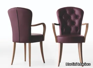 Olivia - Tufted leather chair with armrests _ Martini Interiors